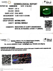 3.87/CT Natural Panna Stone with Govt. Lab Certificate (34410)